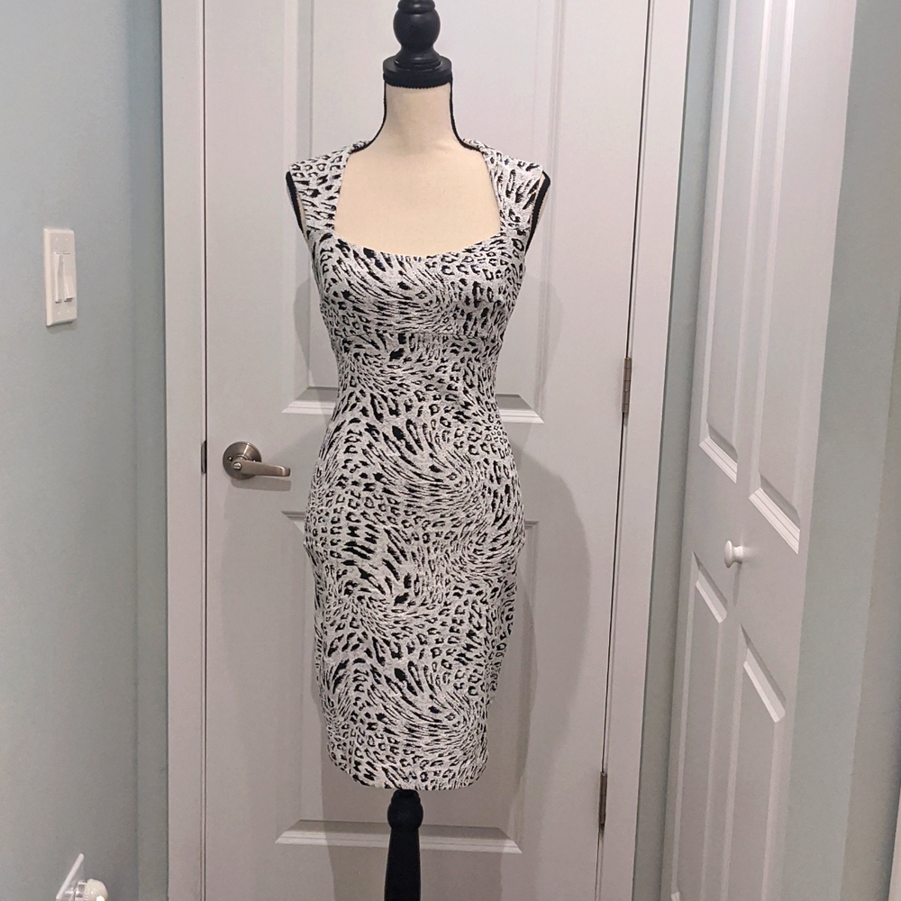 Cache animal print midi dress size Small
